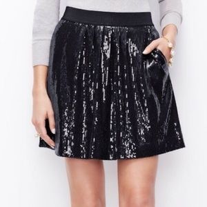Ann Taylor Skirt Sz 4 Womens Black Sequin Cocktail